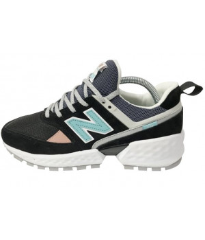 Кроссовки 574  New Balance Classic черные с голубым