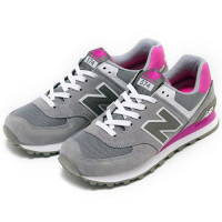 Кроссовки New Balance женские 574 серые с розовым
