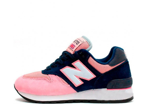 Женские кроссовки New Balance 670 темно синий с розовым