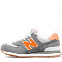 New Balance кроссовки 574 Premium серые с оранжевым