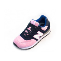 Кроссовки New Balance женские 574 без сетки Navy (Pink)