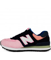 Кроссовки New Balance женские 574 без сетки Navy (Pink)
