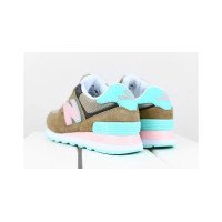 Кроссовки New Balance женские 574 хаки с бирюзовым и розовым 